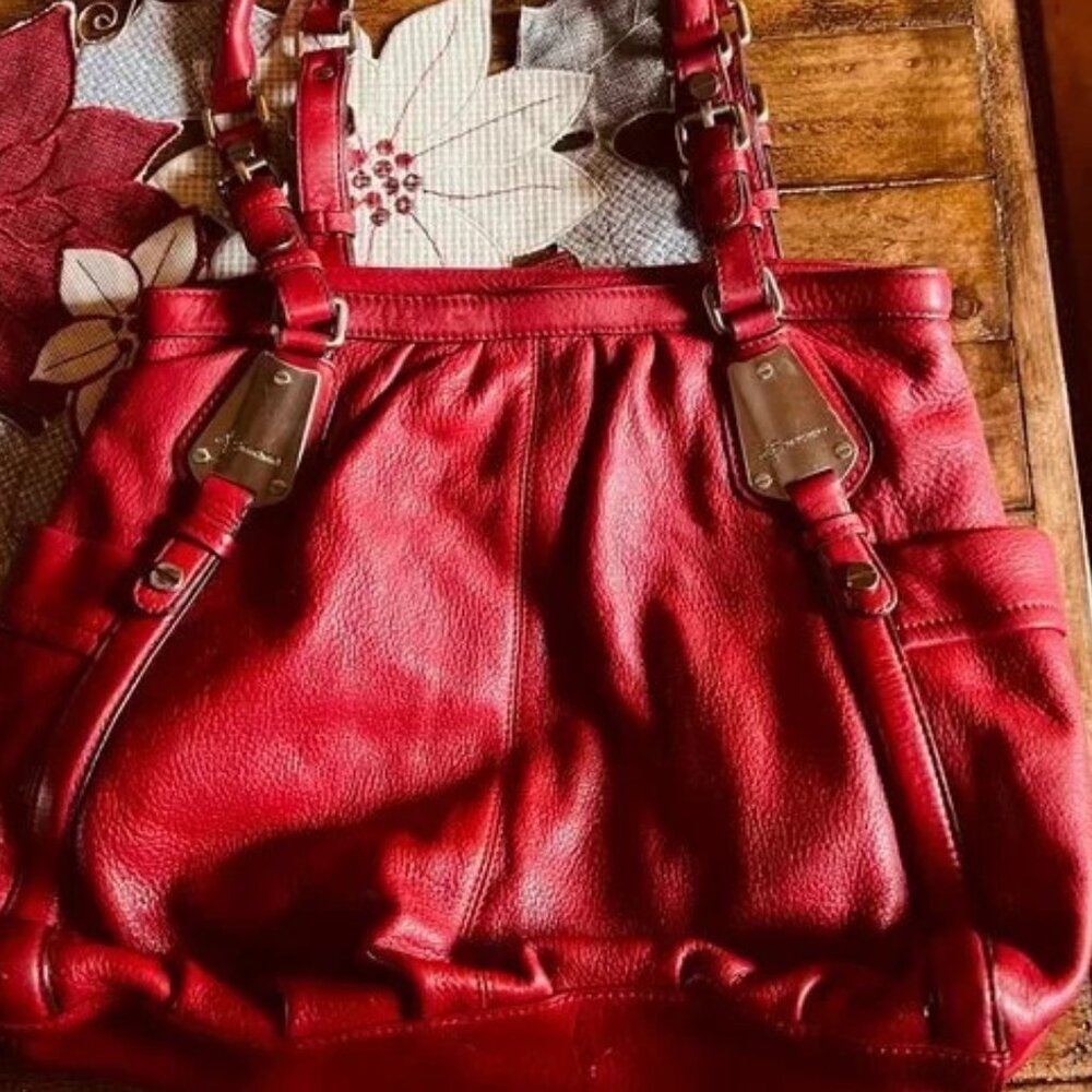 B. Makowsky Vintage Red Leather Bag